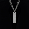 Hammer Texture Tag (square) + Necklace 2 Chains